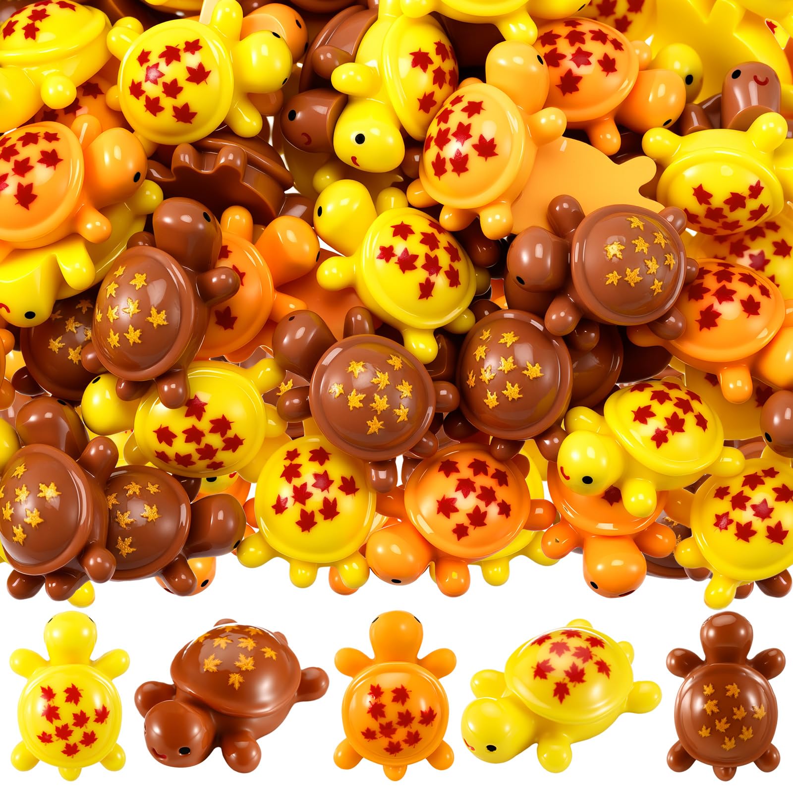 Bucherry 100 Pcs Fall Mini Resin Turtles Tiny Turtles Figurines Bulk