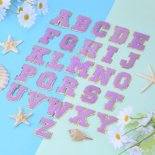 Miniatura 10 de 2 parches de letras de felpilla de 2.4 pulgadas, letras termo-adhesivas para ropa, sombrerobolsa de tela, parches termo-adhesivas de la A-Z, color