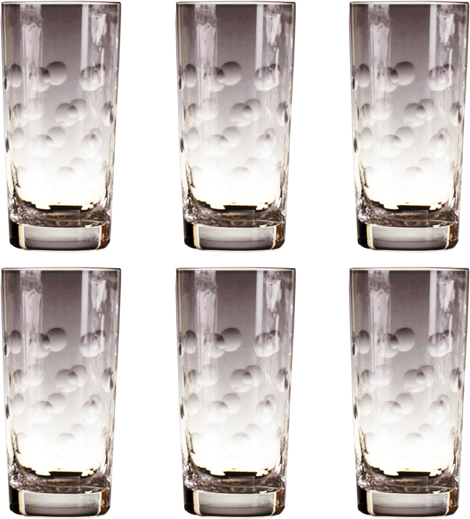 CRISTAL DE PARIS 6-Piece Pastille Crystal Hi Ball Long Drink Glass, Set of 6