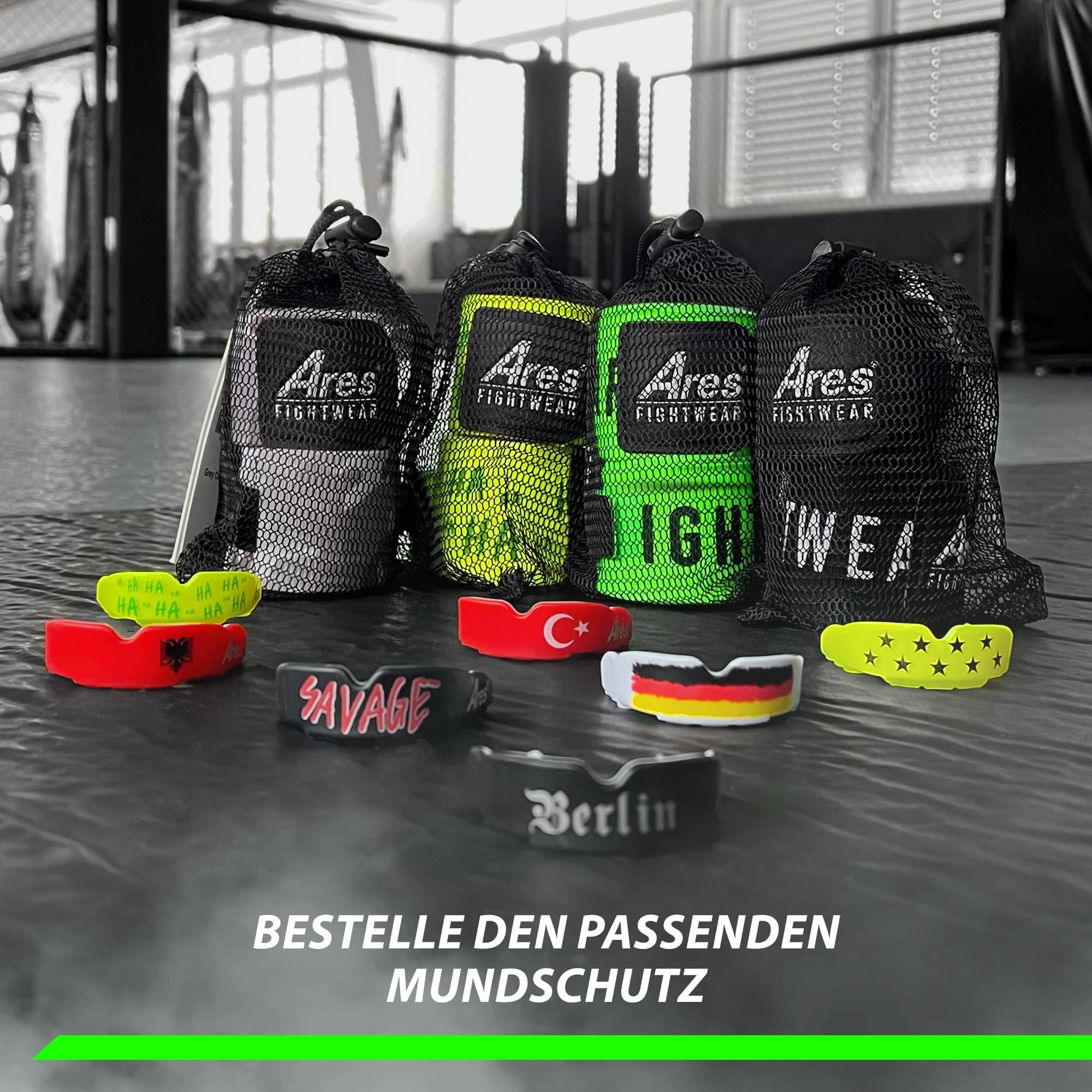 Set di 2 fasce professionali [4,5 m] con rete per la biancheria, massima protezione e tenuta salda, grazie al materiale Flex-Fit I bende da boxe per combattimenti sicuri, per uomini e
