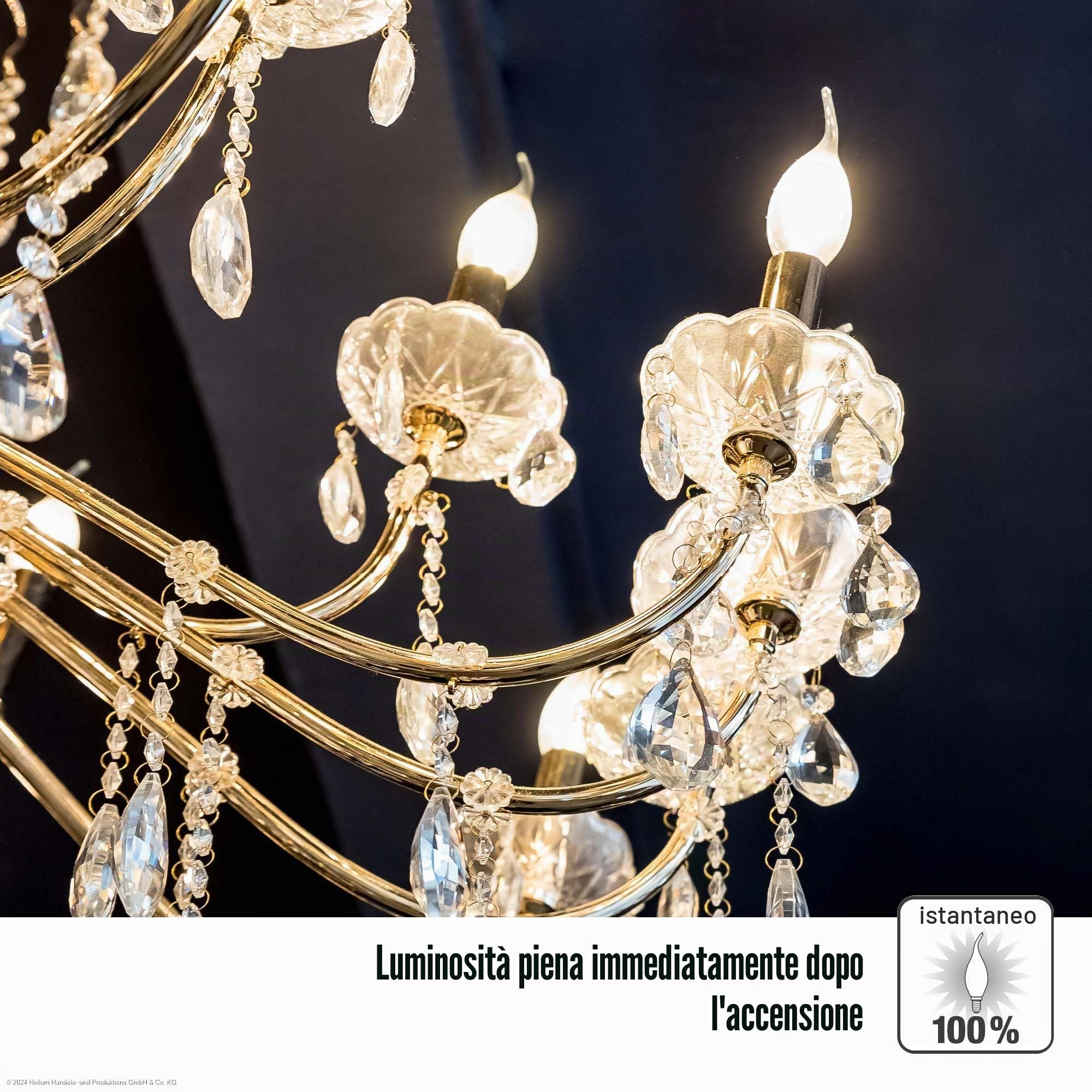 Hellum lampadine LED E14 a candela a vento, Set da 10, vetro opaco, Lampadina LED E14 luce calda 2,2W equivalente a una luce a incandescenza 25W, 250 lm, 2700 K bianco caldo 207408