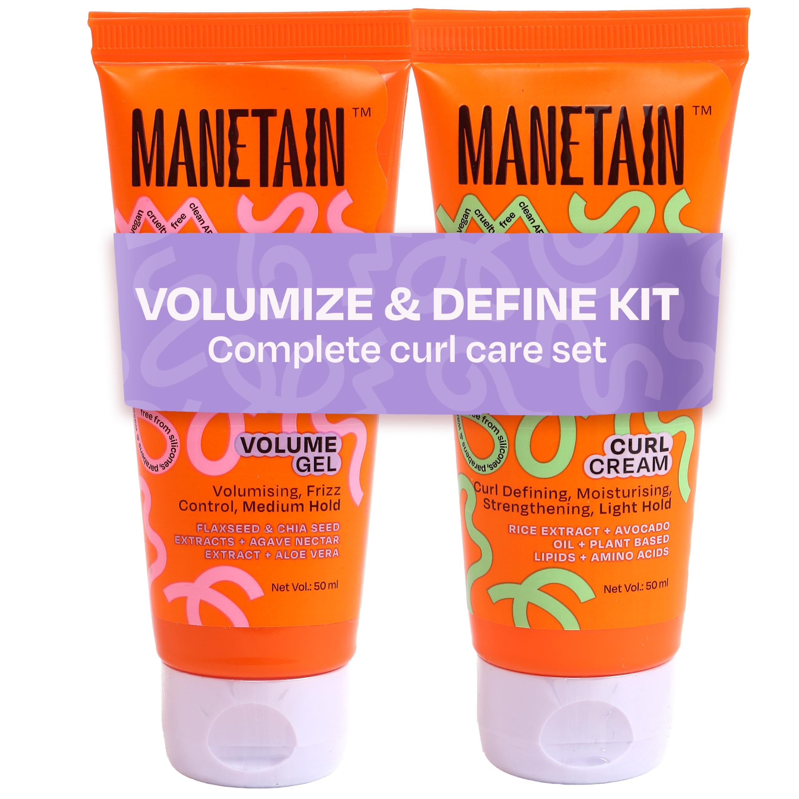 MANETAIN Volumizing Curl Cream 50ml & Hair Styling Gel 50ml for Defined Curls | Hydrating, Anti-Frizz & Long-Lasting Hold for Wavy, Curly Hair | Natural Ingredients, Vegan & Cruelty-Free-image-27
