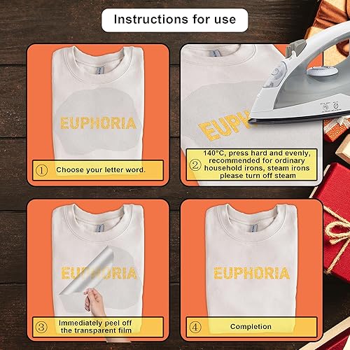 Miniatura 5 de 24 hojas de 624 letras termoadhesivas para planchar, transferencia de calor para ropa, camisetas y sus telas para imprimir manualidades, incluye