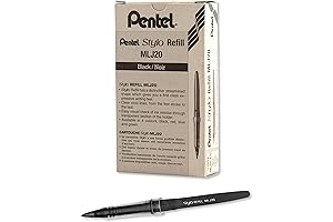 Pentel Tradio Stylo Black Sketch Pen Refills (TRJ50)/Case of 12