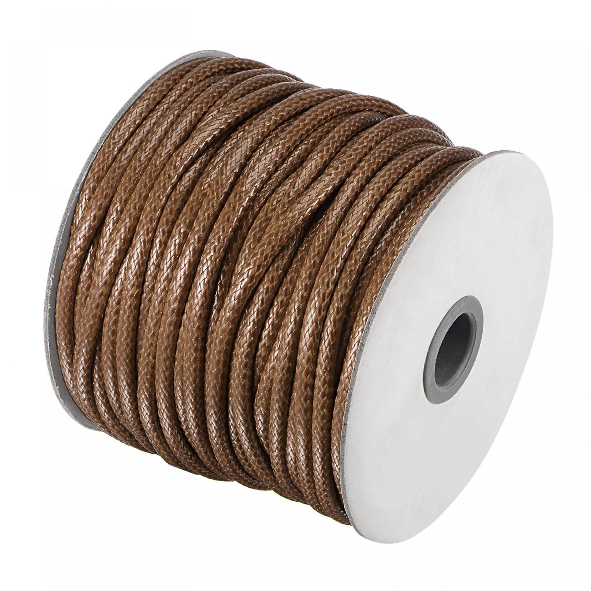 sourcing map 5mm Waxed Polyester String Cord 36M (40-Yards) Beading Thread Crafting Rope for Jewelry Making Bracelet Necklace Weaving, Brown — image 1