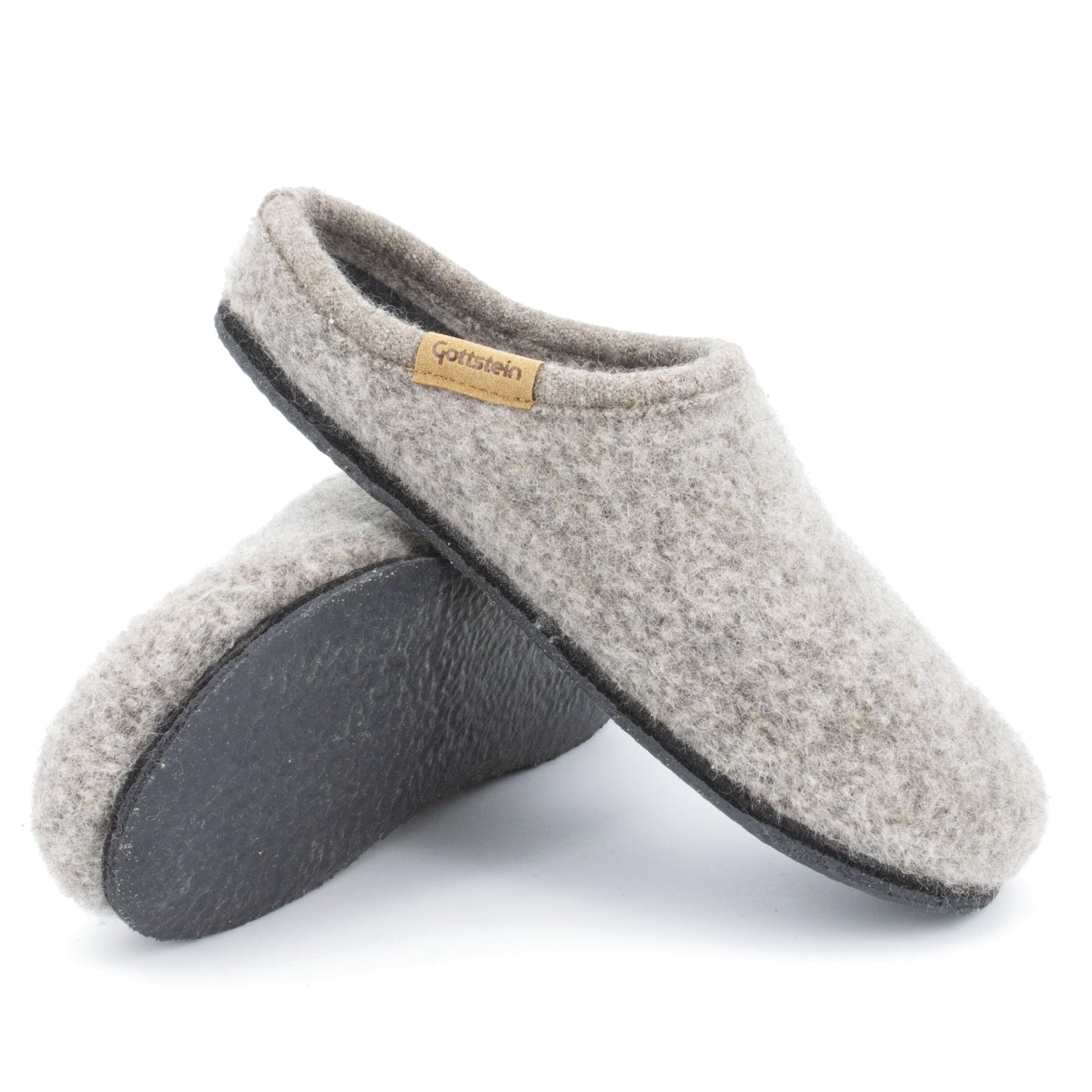 Gottstein Filz-Hausschuh ALP-COMFORT NATUR - Damen & Herren Pantoffel aus seltenen Wollen