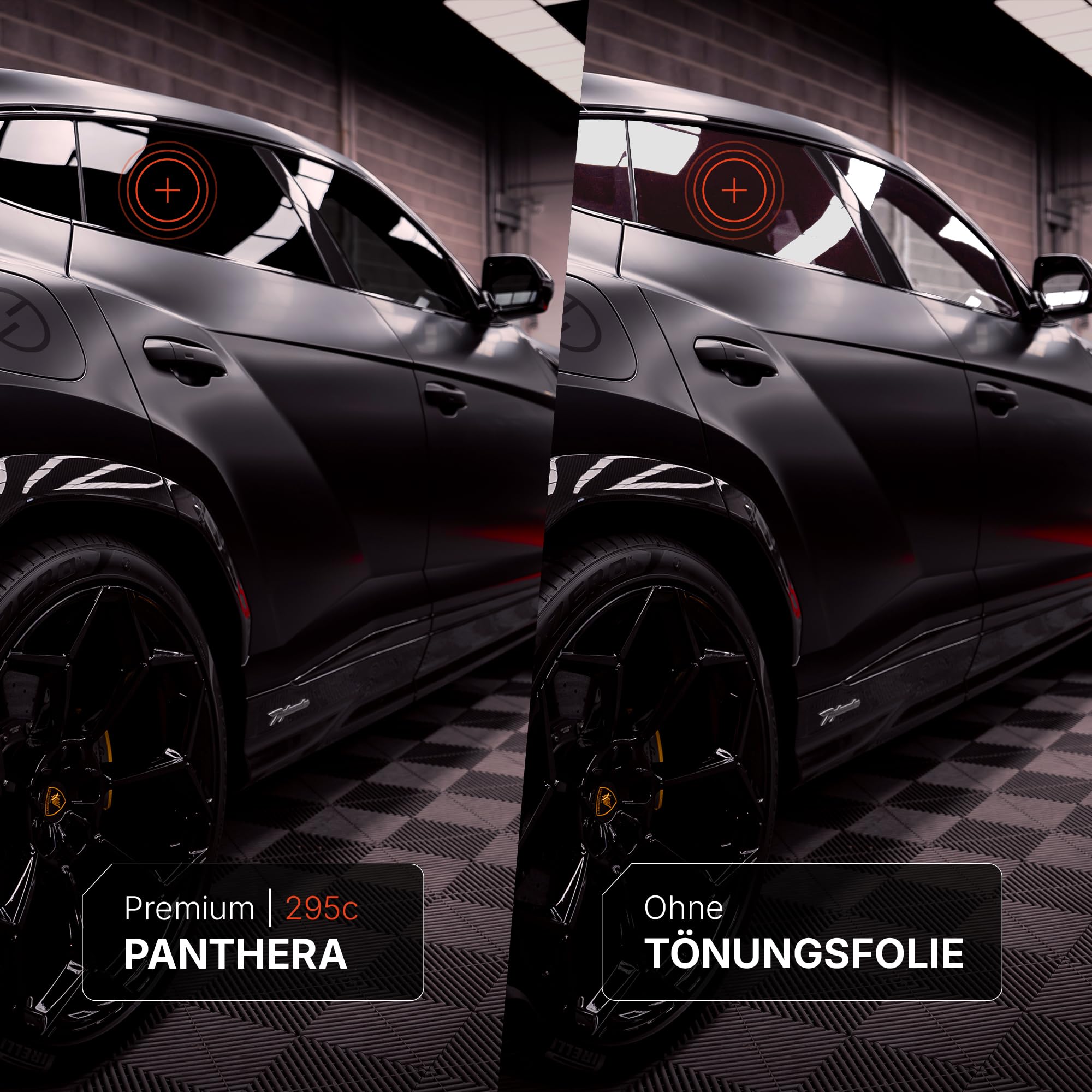 SOLAR SYSTEMS - Tönungsfolie Auto - Scheibentönungsfolie - mit 10-teiligem Montagekit - Scheiben Tönung Folie ABG Konform, mit Sonnenschutz & Anti-Scratch - Panthera Folie 295c 95% Schwarz 50x300cm