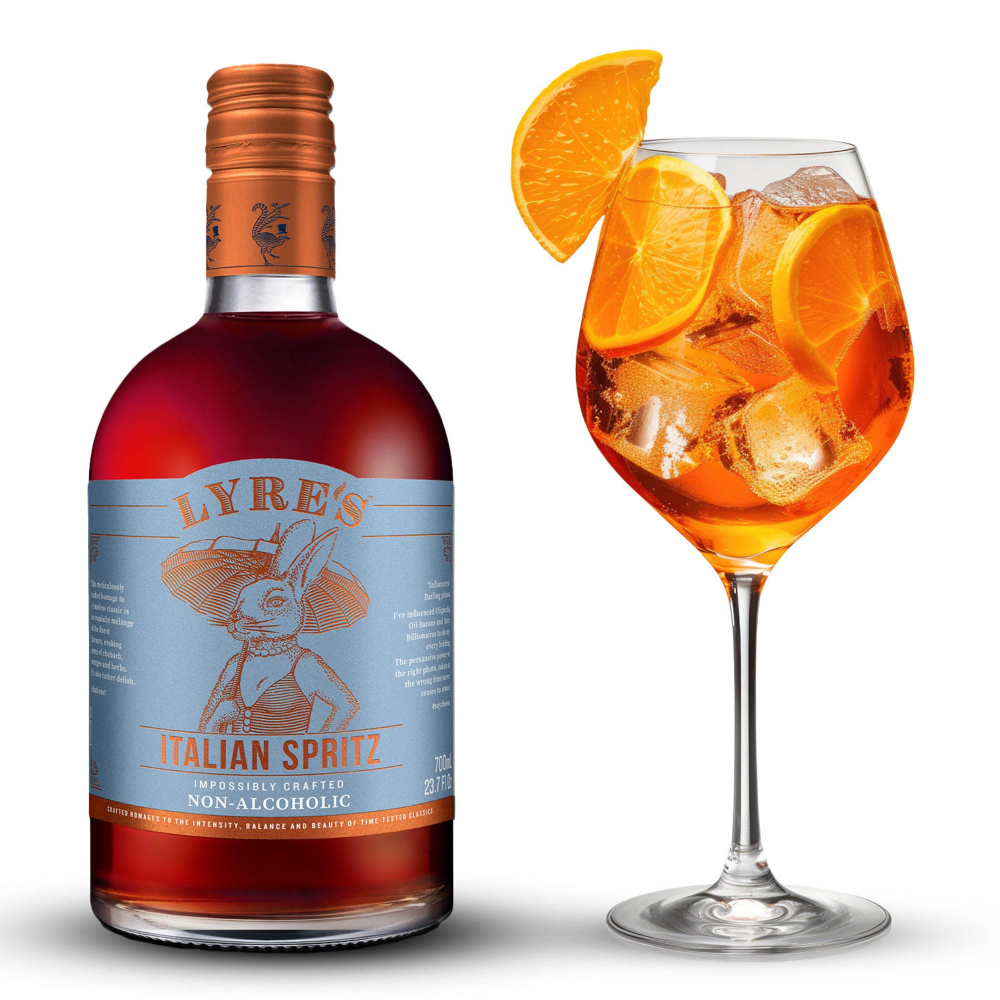 Lyre's Non Alcoholic Italian Spritz Spirit Award Winning Low Calorie Alcohol Free Aperitif Alternative Vegan Friendly Zero Proof Bitter Orange Style Spirit for Spritz and Cocktails 700ml product thumbnail 2