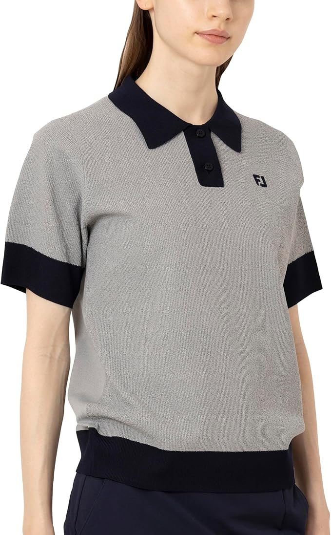 Amazon | [フットジョイ] ゴルフシャツ 編地切替バイカラー半袖