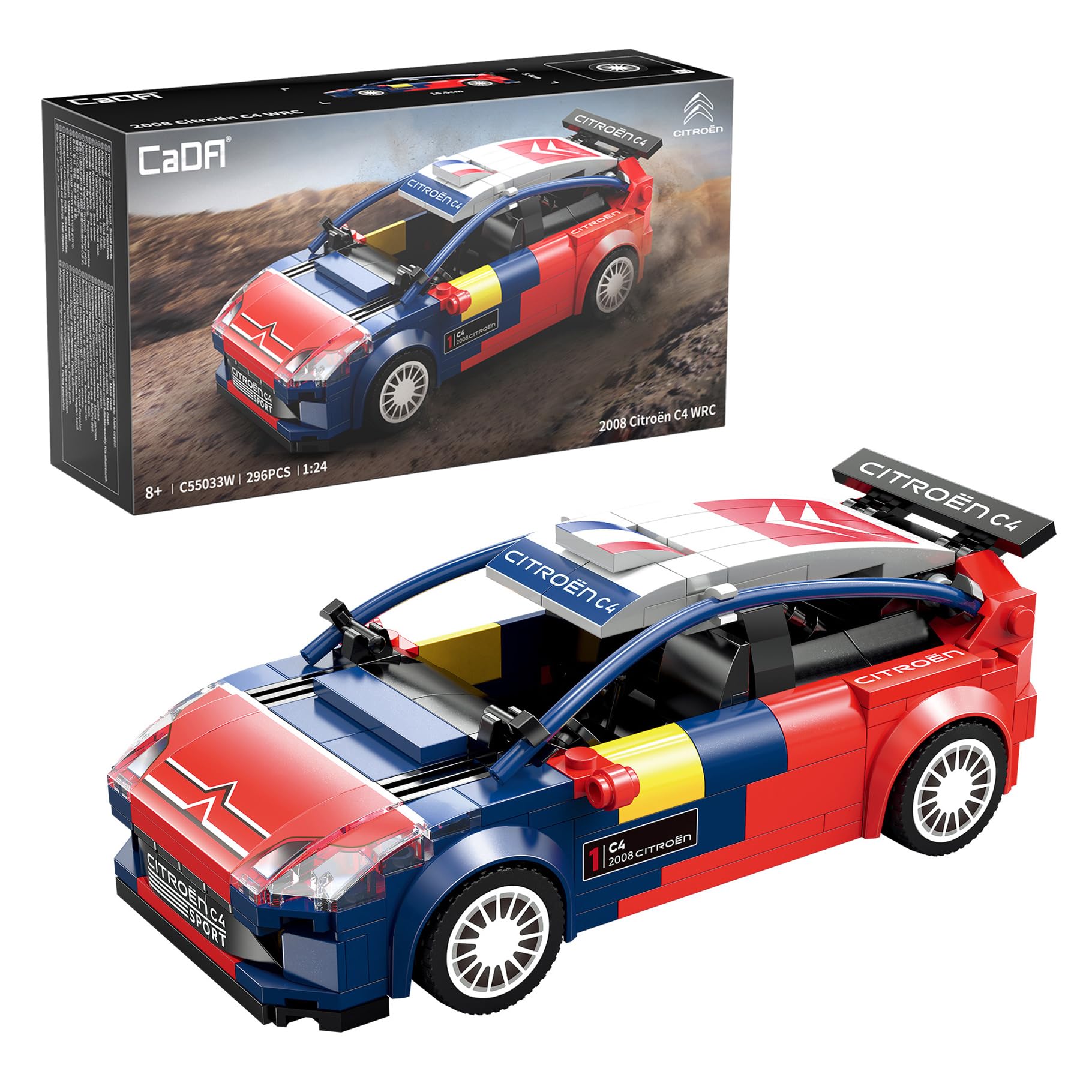 CaDA Citroën C4 WRC 2008 Rally Car - 296 Pieces - Self-Build Brick Building Block Model C55033W