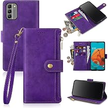 Antsturdy for Nokia G400 5G Wallet Case with Card Holder Women Men,Nokia G400 Phone Case RFID Blocking PU Leather Flip Folio Protective Shockproof Cover with Strap Zipper Credit Card Slots,Purple