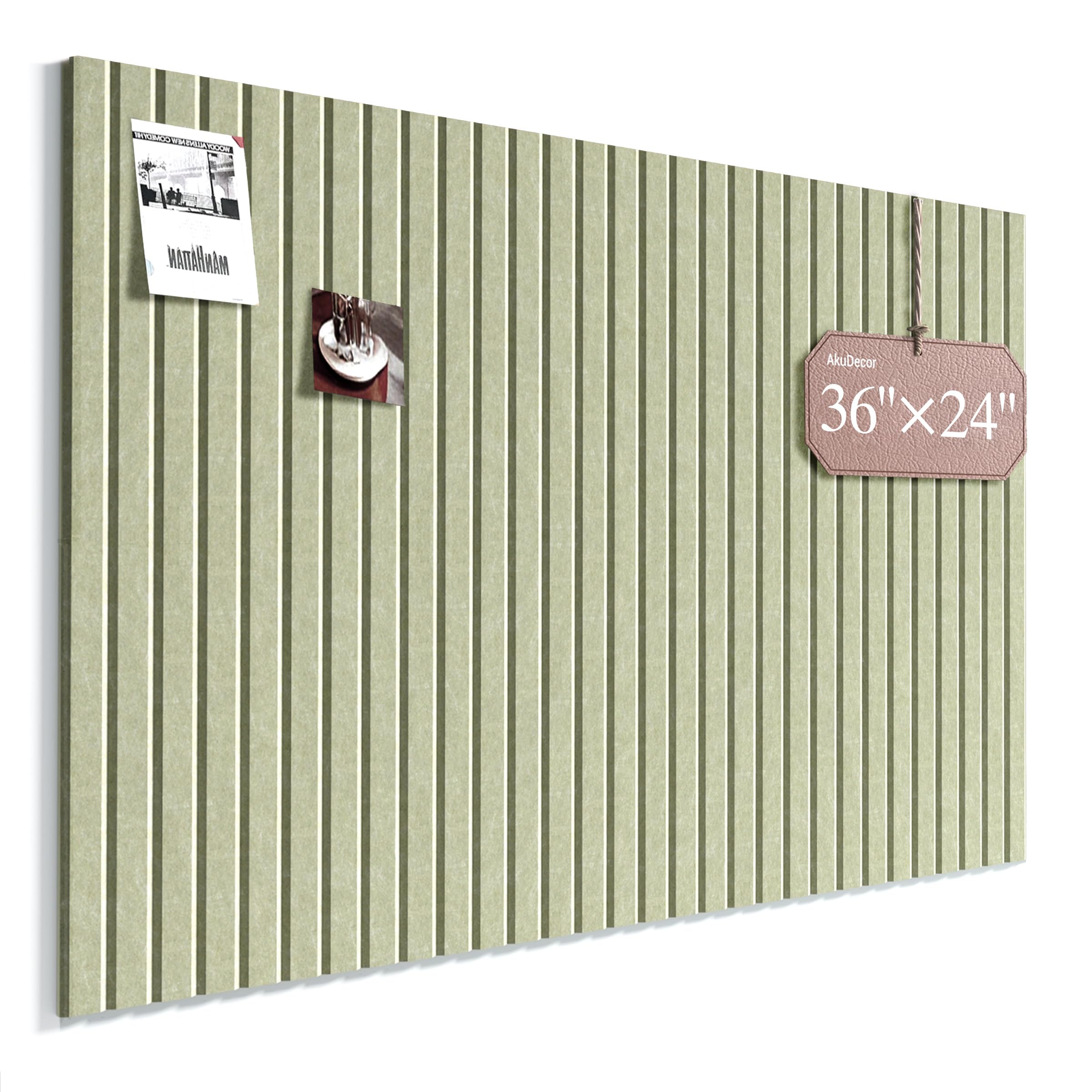 AkuDecor Large Cork Board for Walls 90 x 60cm, Sage Green — image 1
