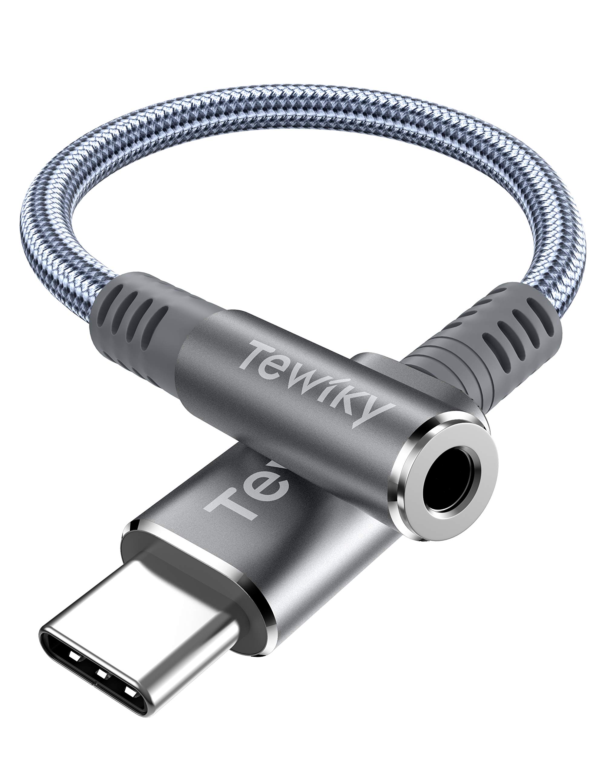 USB Type C to 3.5mm Female Headphone Jack Adapter, USB C to Aux Audio Dongle Cable Cord Compatible with Pixel, Samsung Galaxy S20 and More (Silver)
