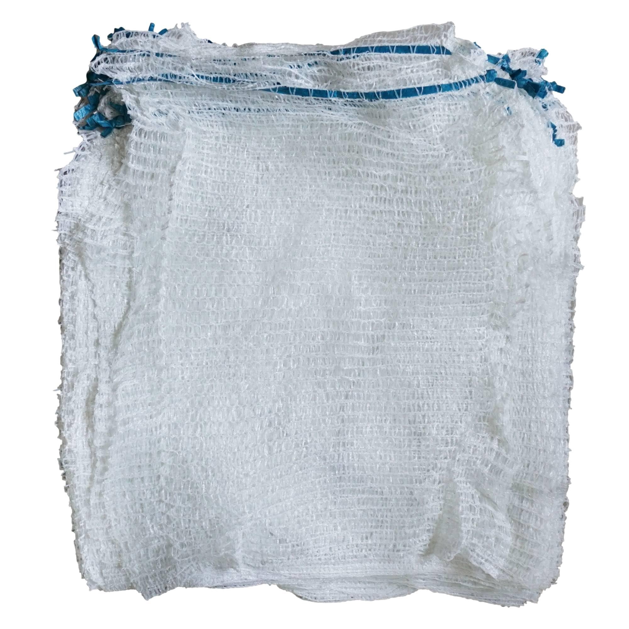 SKIR'CO (100 unidades) Bolsas de red de color blanco de 50 x 80 cm, bolsas Raschel con cordón, bolsas de malla de plástico para verduras, frutas