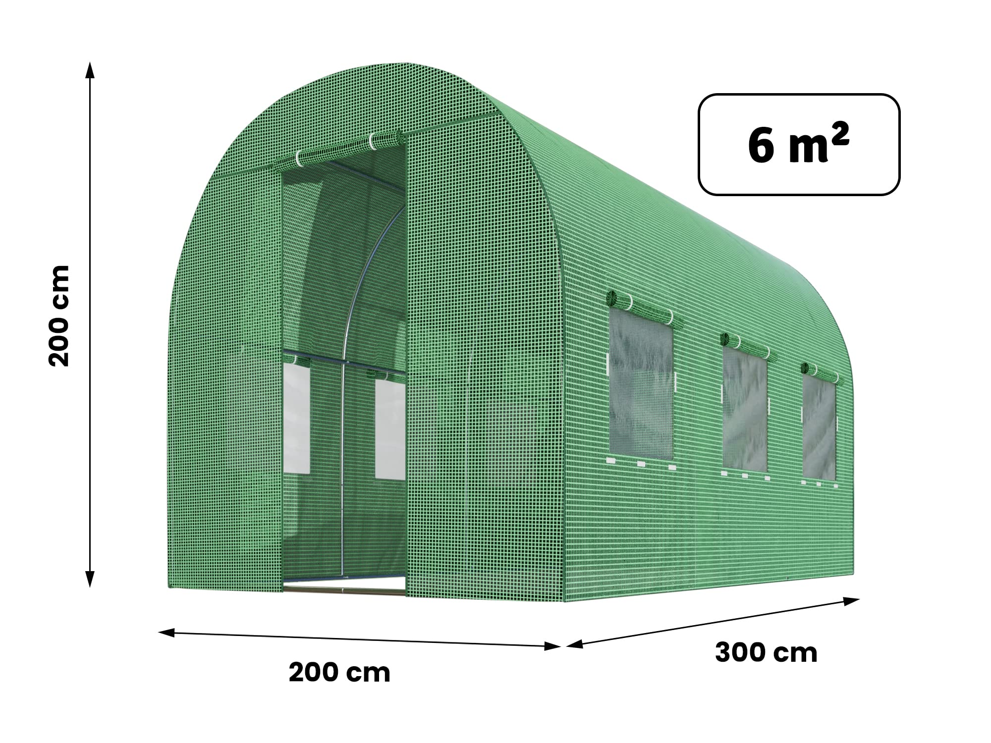 Szklarnia 300 cm x 200 cm x 200 cm (4910-A)