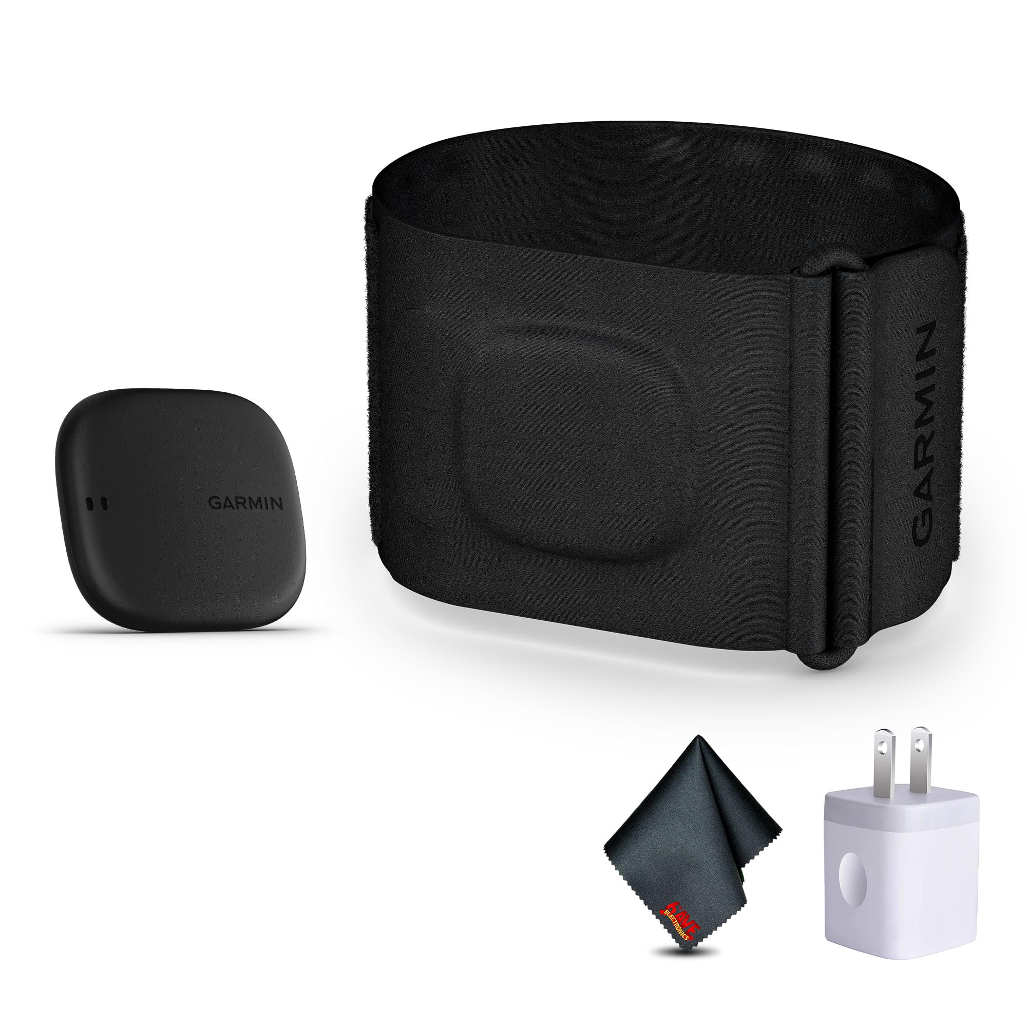 Garmin Index Sleep Monitor, L/XL Bundle with USB Wall Charger Adapter + Microfiber Cleaning Cloth