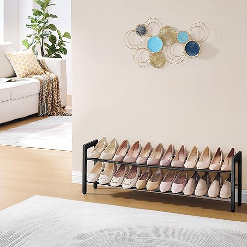 Miniatura 2 de FAVOOSTY Zapatero expandible de 2 niveles, estante ajustable para zapatos, organizador de almacenamiento que ahorra espacio, zapatero de pie para