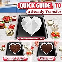 Vista 5 de Molde de corazón rompible – Moldes de corazón flexible de silicona para hornear y congelar, molde para pasteles resistente al calor