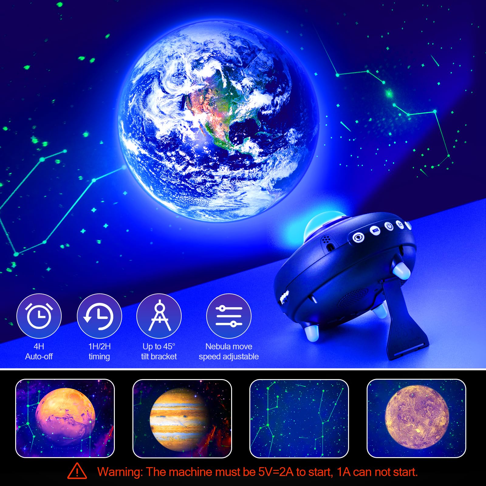 Stars Constellations Projector Galaxy Planetarium: Night Light 15