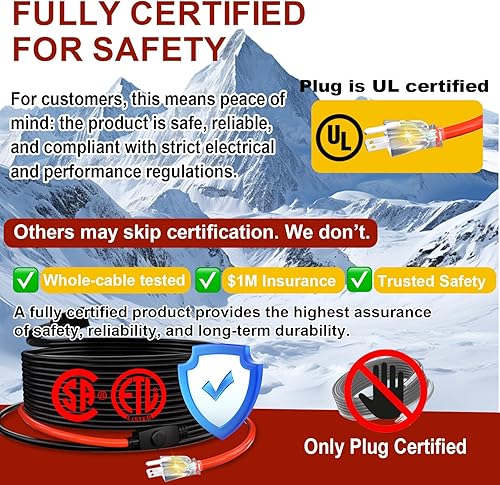 Miniatura 19 de Cable de calefacción de tubería TDSF, 120 V, 6 pies, autoregulable 3 W/FT