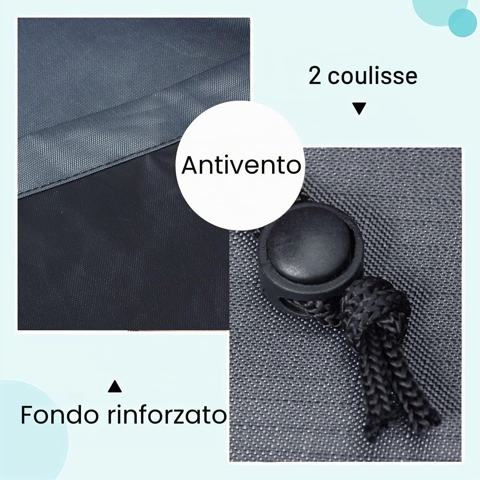 Copertura di alta qualità per vasca idromassaggio, 200 x 200 x 85 cm, quadrata, 600D Oxford, protezione impermeabile, antipolvere, protezione UV, antivento, grigio