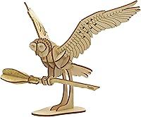 Vista 3 de Harry Potter Hogwarts Crest 3D Rompecabezas de madera y modelo Kit de figuras (7 piezas) – Construye y pinta tu propio libro 3D y juguete de réplica