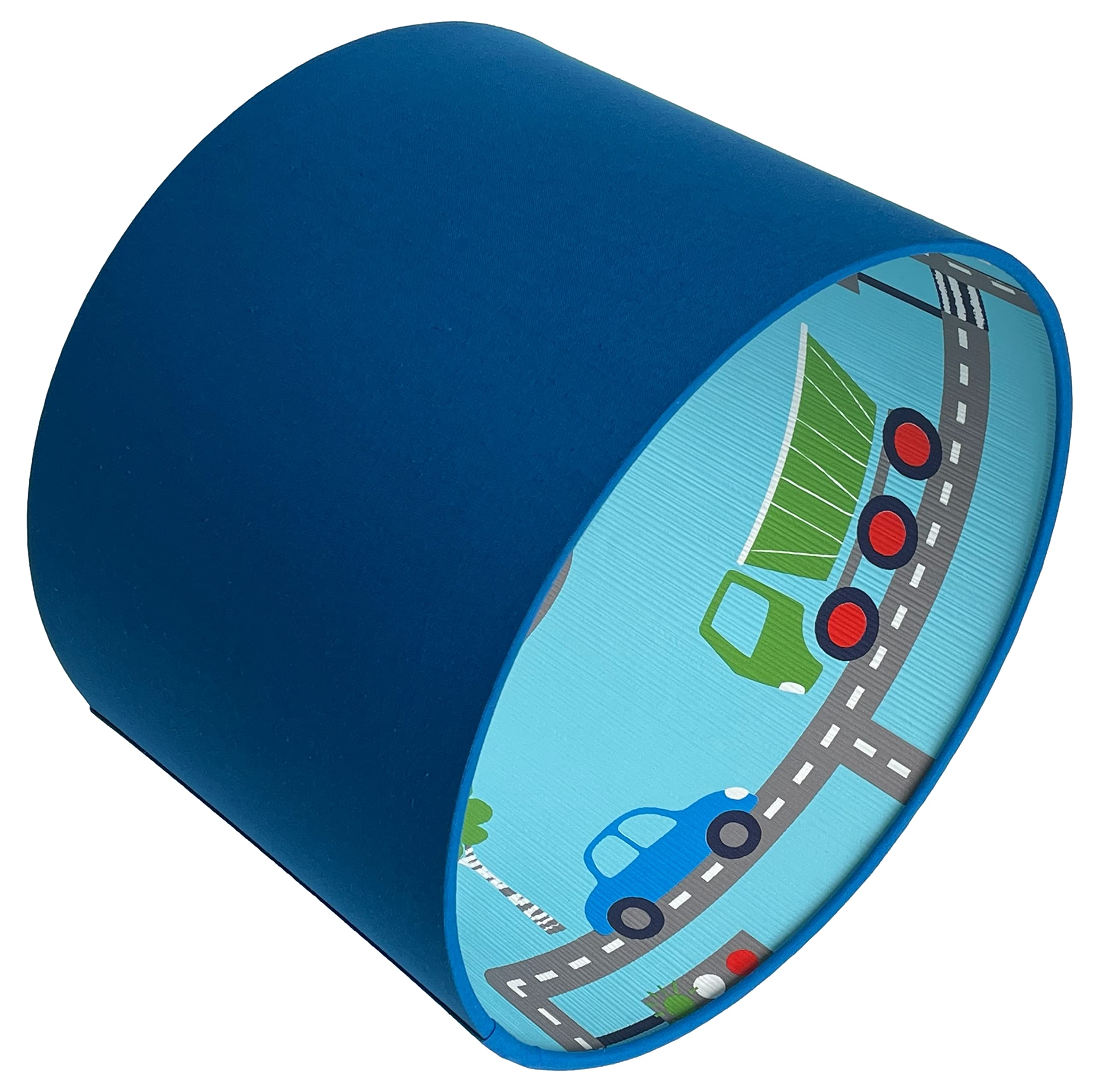 Blue Transport Lampshade Ceiling Light Shade Boys Girls Kids Fabric Car Fire Engine Truck Lorry Bedroom Nursery Accessories