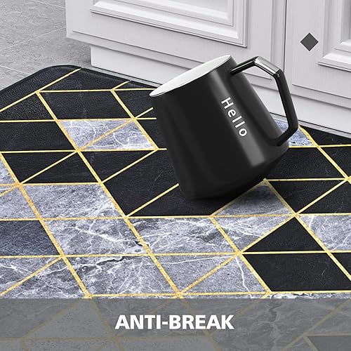 Miniatura 8 de ASPMIZ Juego de 2 tapetes de cocina, modernos tapetes de cocina acolchados antifatiga, juego de 2 piezas, tapetes de cocina de espuma viscoelástica,