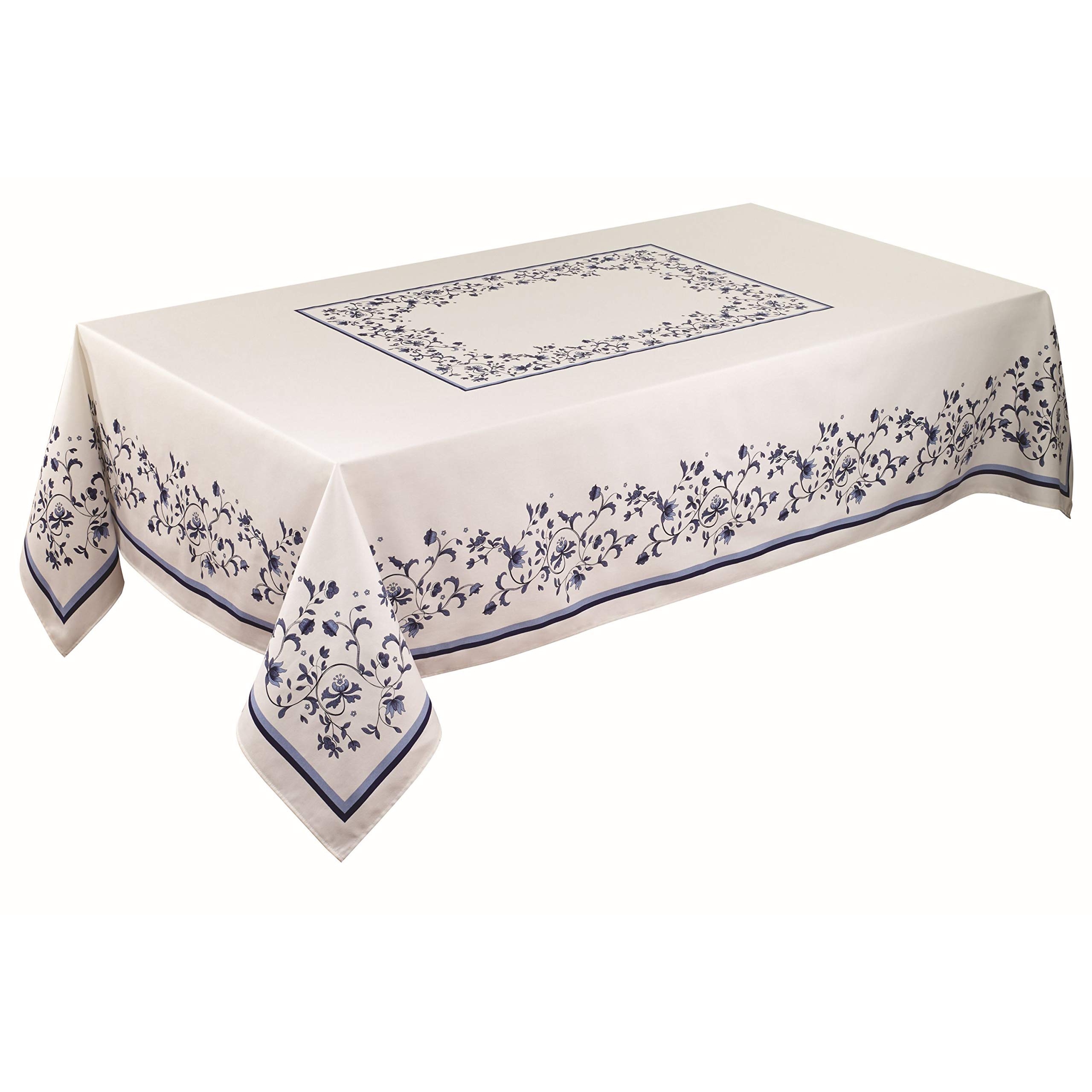 Spode Avanti Linens Table Cloth, Rectangular Table Cloth, Stylish Home Decor (60"x 102", Portofino Blue), Multi Color