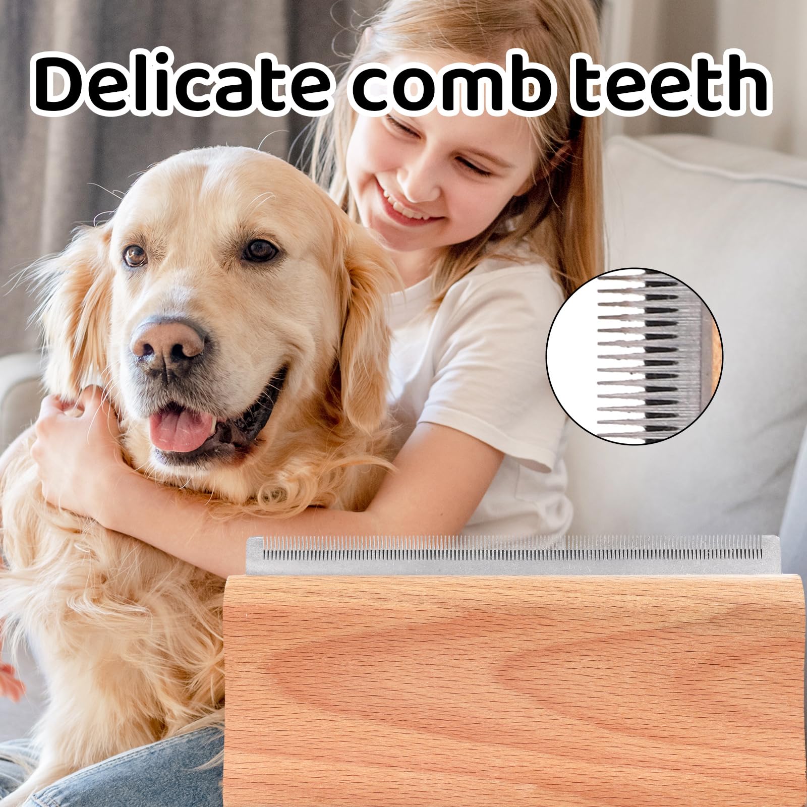 Dog Brush for Shedding 5.31x2.56in Pet Deshedding Brush Cat Grooming Supplies Pet Hair Remover Removal Comb for Dog Cat Horse Rabbits - Image 4