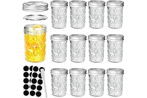 Mini Glass Mason Jars, Ideal for Food Storage and More (12 Pack)