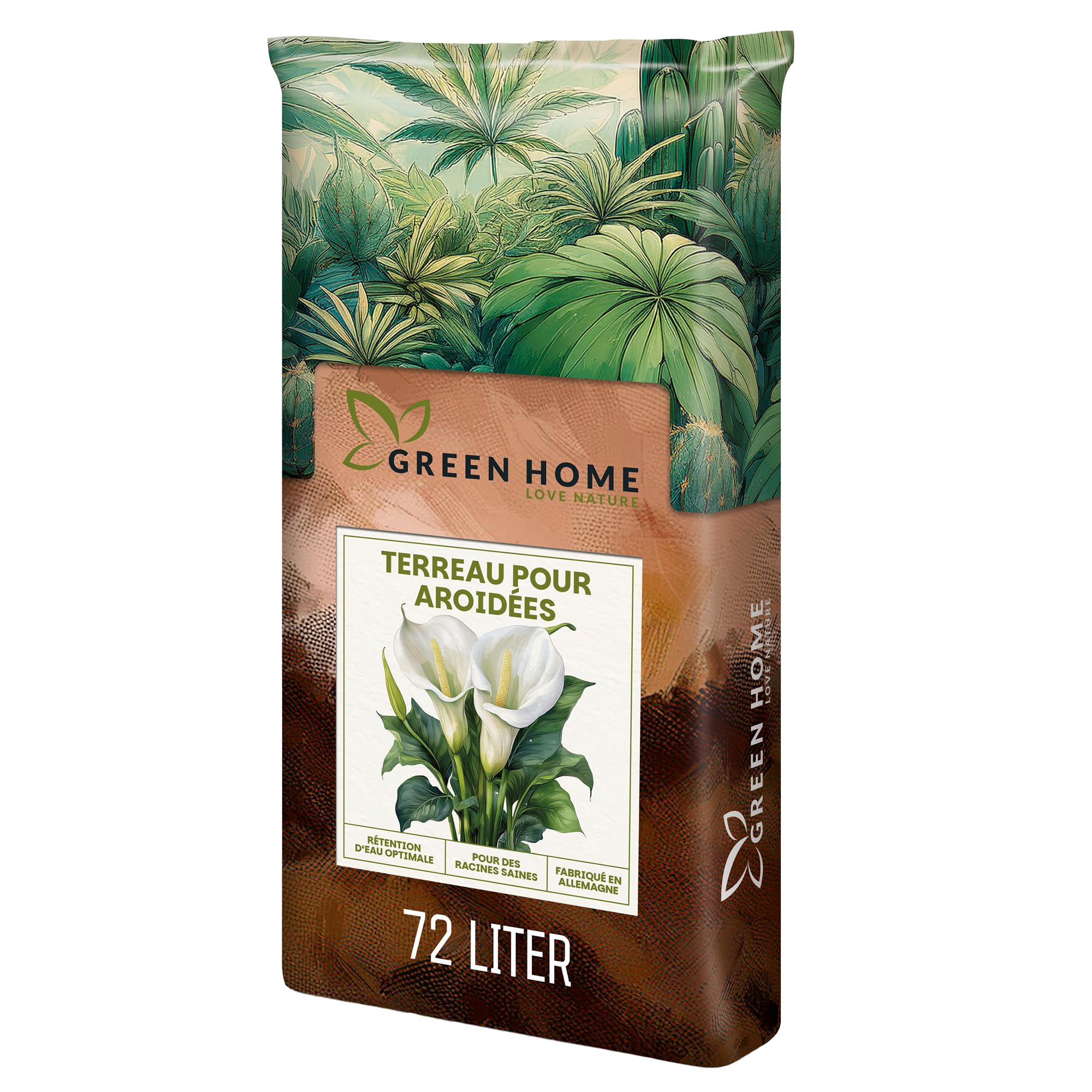 Green Home Terreau Aroides 72L – Substrat pour Monstera, Philodendron & Plantes Tropicales – avec Perlite pour Un Drainage Optimal – pour bonsaïs, Palmiers & orchidées