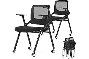 FYLICA Set of 2 Foldable Office Chairs With Ergonomic Mesh
