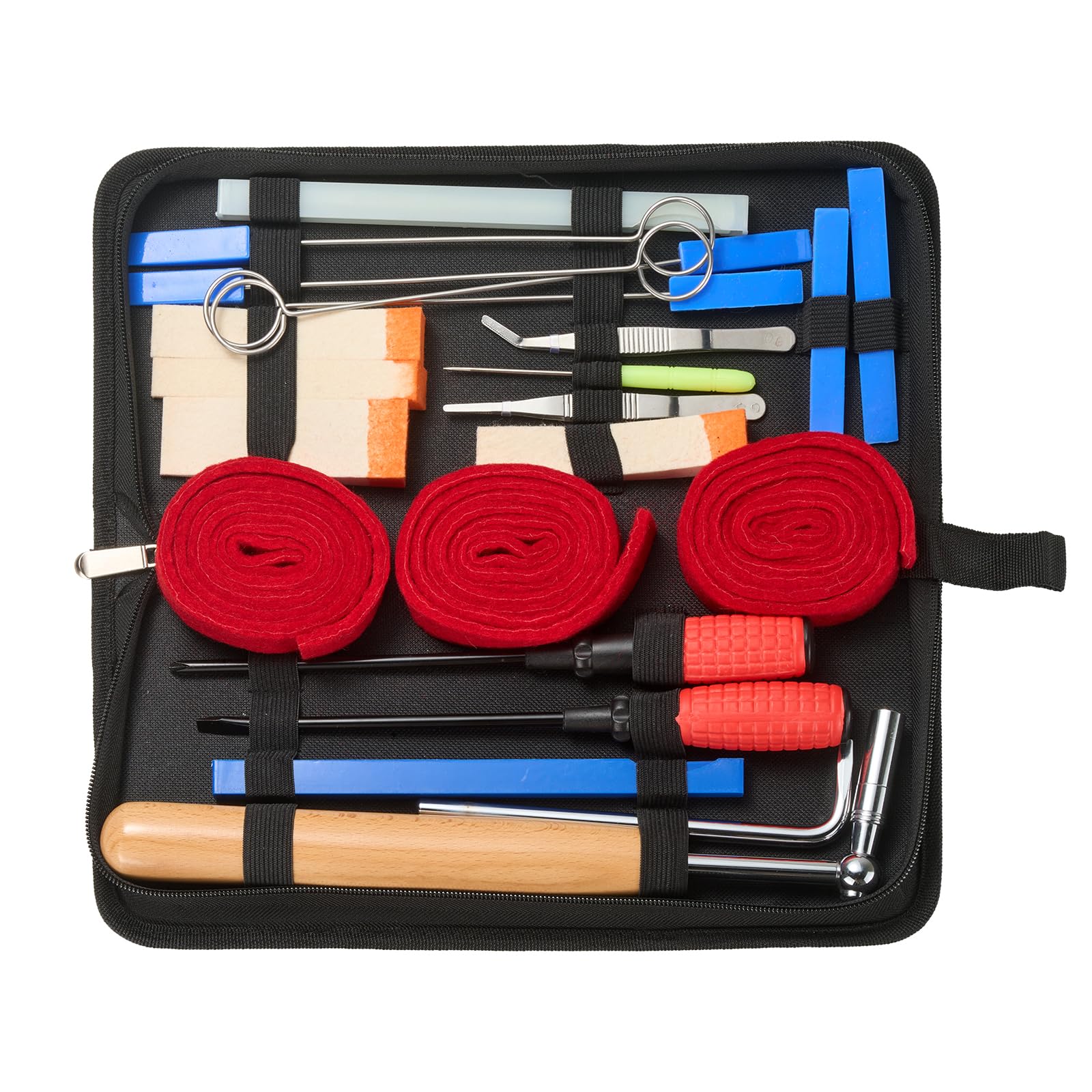 Professional Piano Tuning Kit Universal Piano Tuner Kit for Tuning Beginners & Professional Tuner, Piano Tuner Tools with Portable Case, Piano Tuning Wrench, Wrench Fastener, Tuning Mute Et