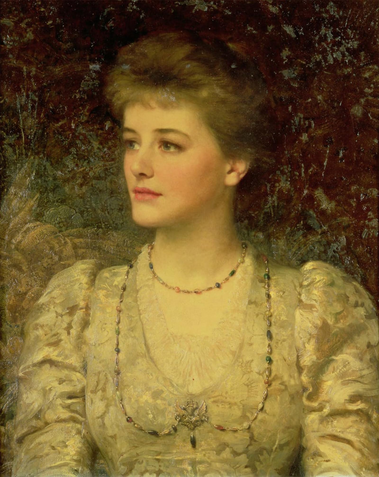 POSTERIIk Vintage Classic Picture Landscape Artwork Lady by Frank Dicksee Portrait Canvas Painting for Office Home Decor 60x90cm