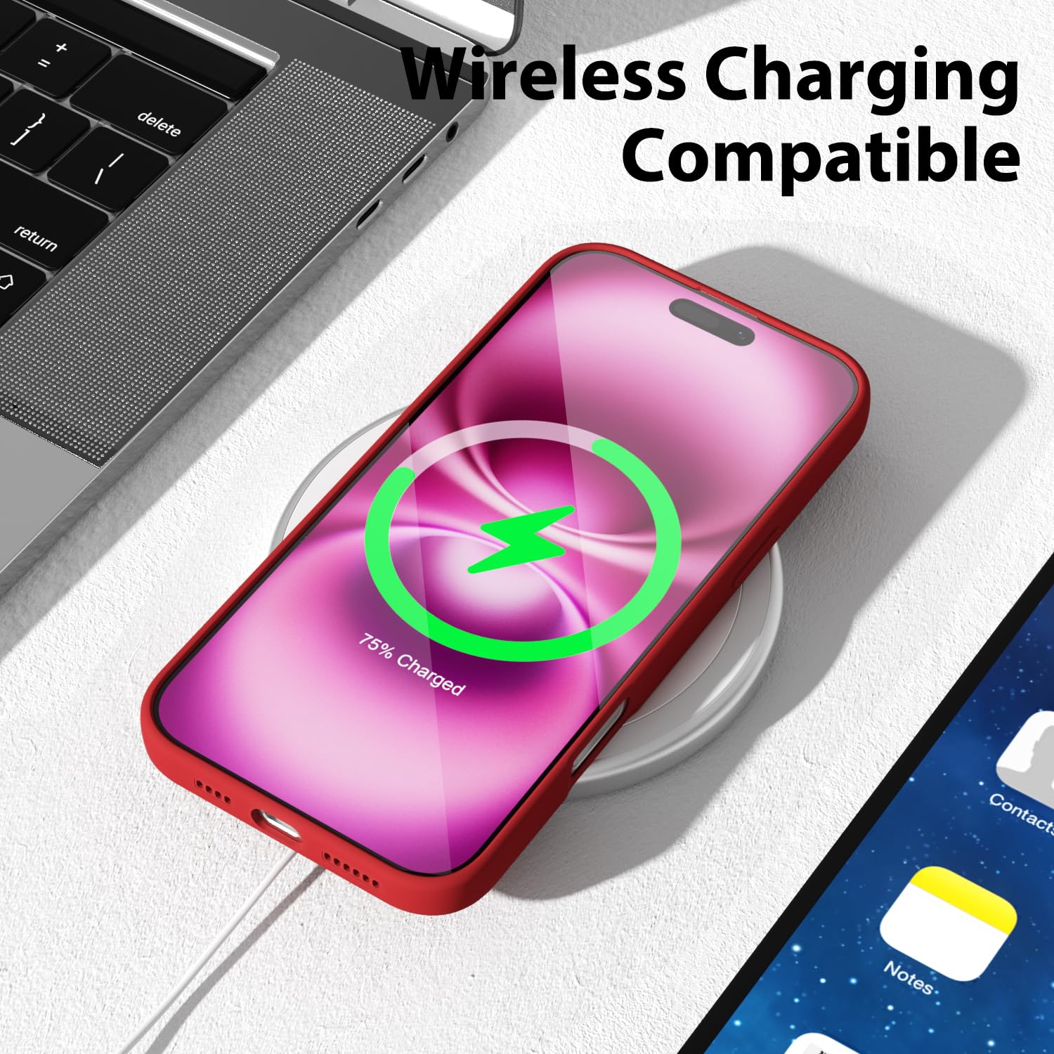 oakxco for iPhone 16 Pro Max Case Liquid Silicone, Soft Rubber Gel Elegant Aesthetic Basic Simple Cover, Cute Thin Slim TPU Matte Solid Color Plain Smooth Case for Women Girl, Light Pink — view 529
