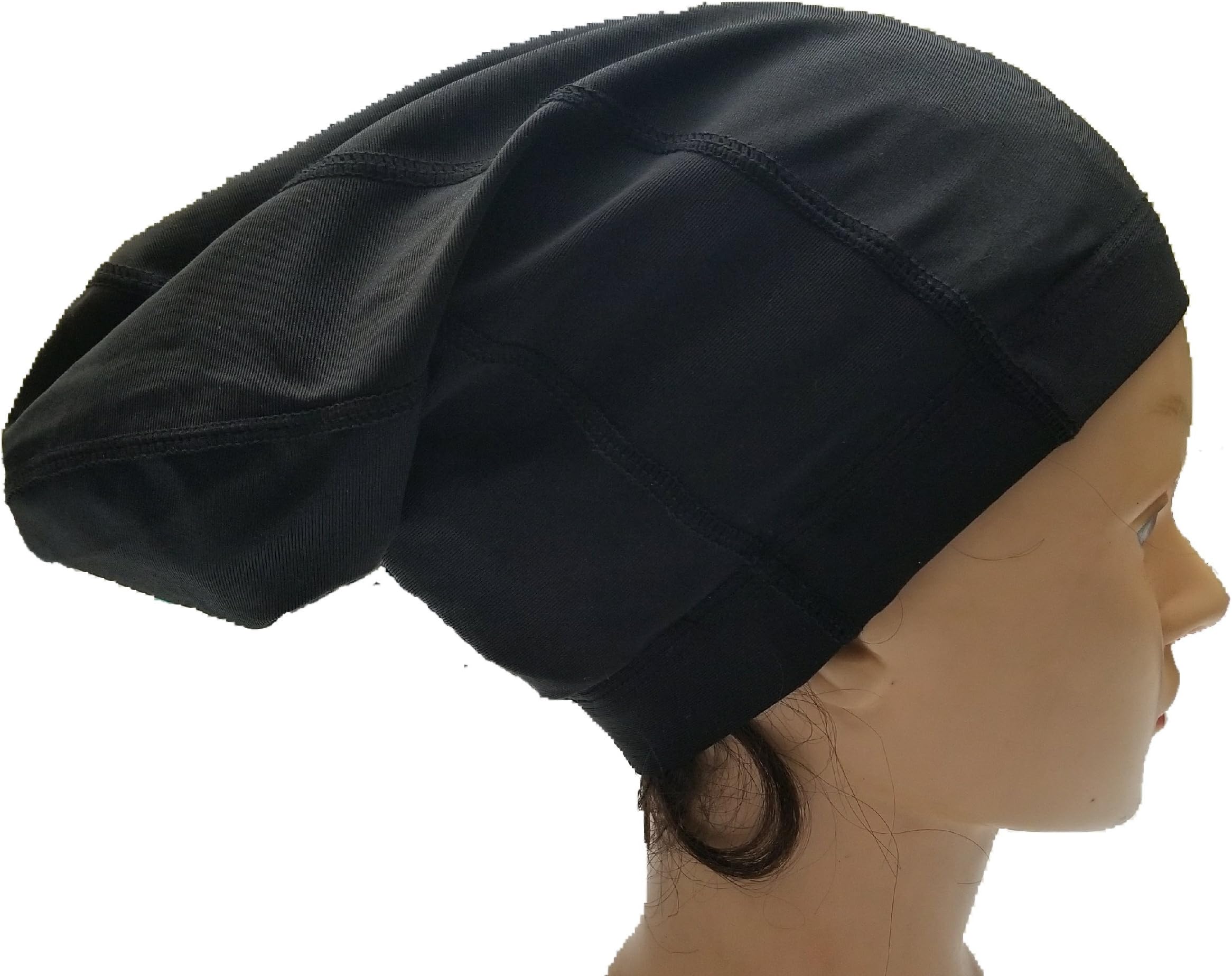 FIREBUN 2 pcs. Long Spandex Skull Biker Football Helmet Liner Sports Dreadlock Cap Black