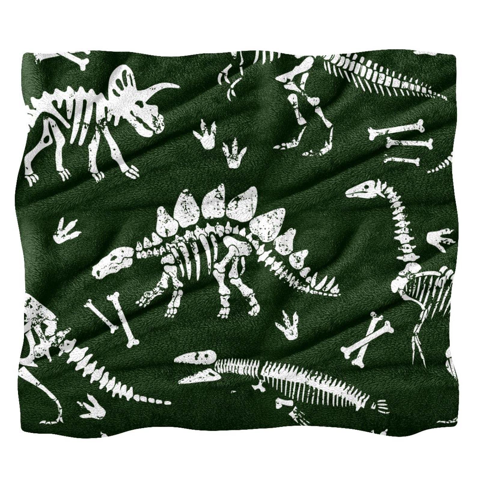 Couvre-lit dinosaure squelette doux pour enfants qui ont froid la nuit