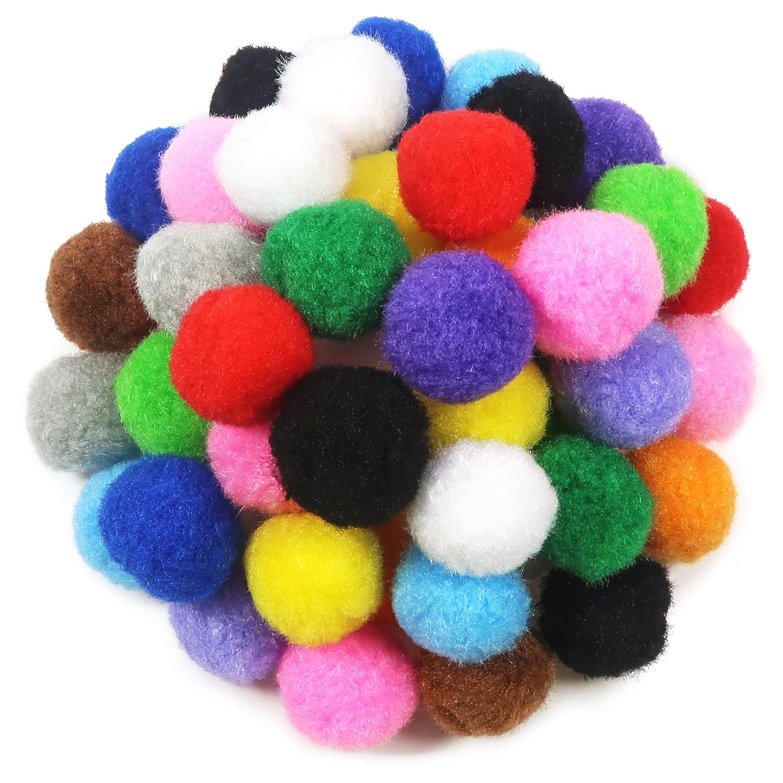 TOAOB 50pcs 30mm Large Pom Poms Assorted Fluffy Pompoms Multicolor