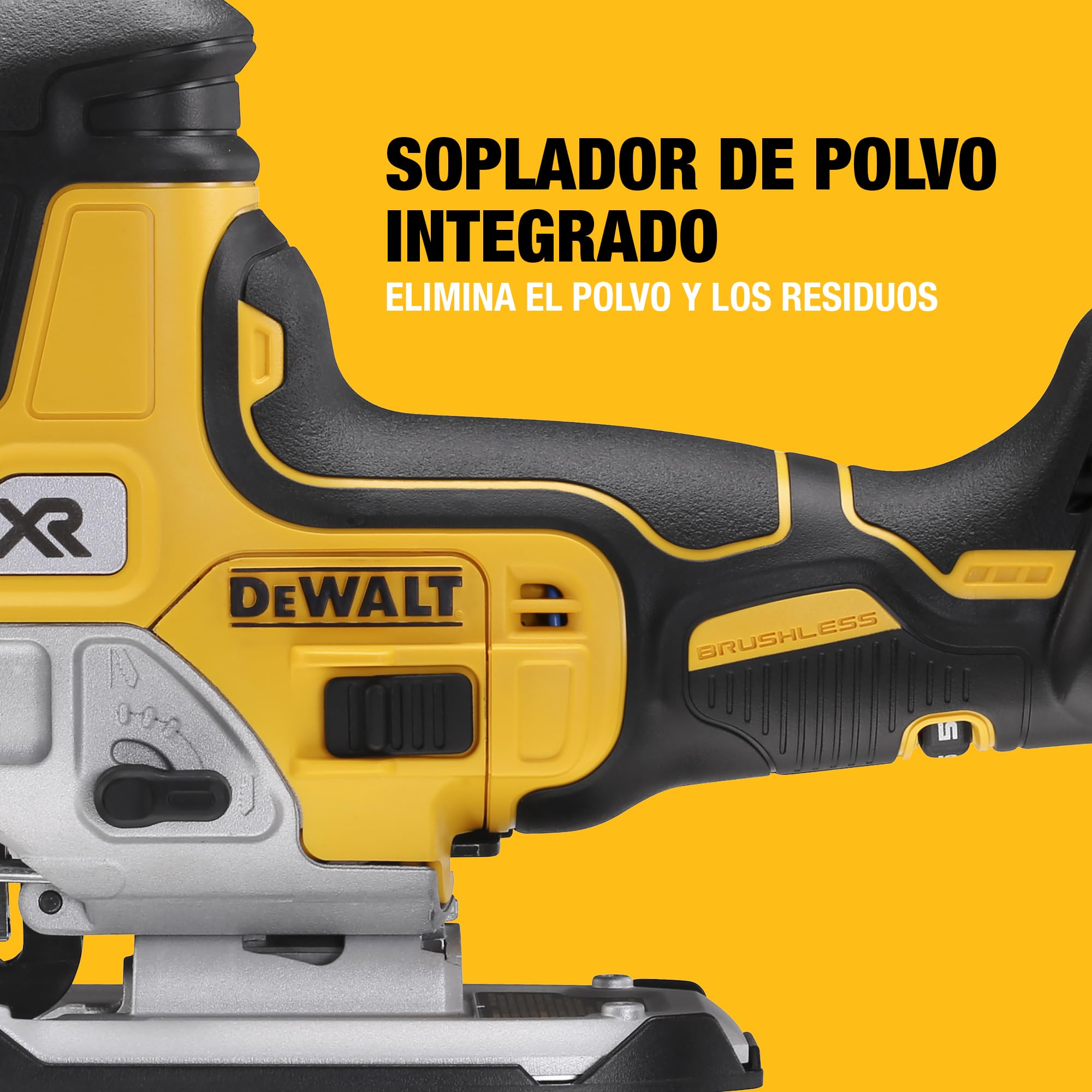DEWALT Sierra caladora Motor Brushless 18 V XR con empuñadura, solo herramienta, DCS335N-XJ