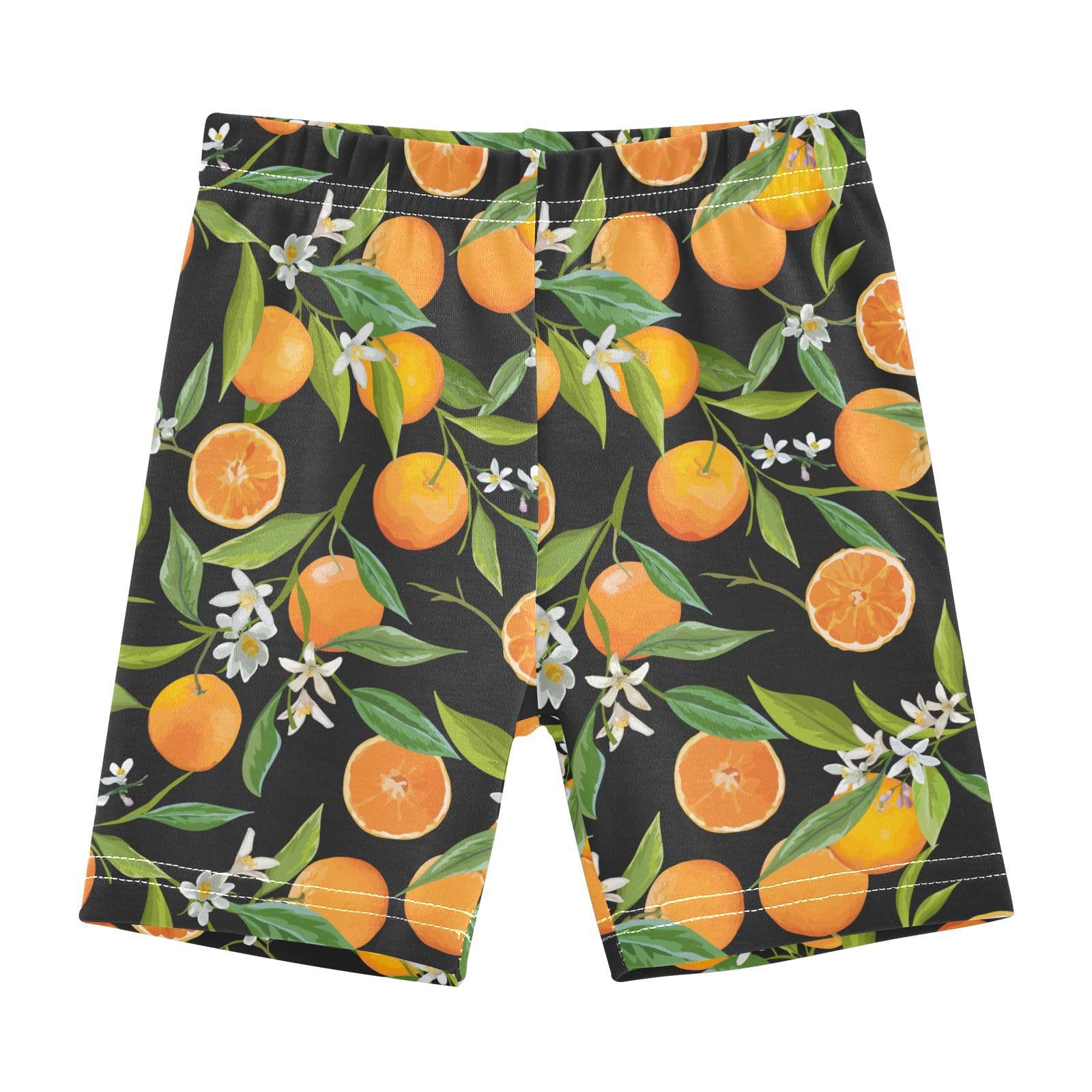 JHKKU Girls Orange Fruit Shorts Cotton Cartwheel Bike Kids Biker Under Dress Dance Short Girl Clothes 4T