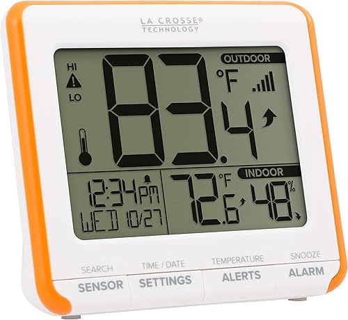 La Crosse Technology Estación inalámbrica de temperatura y humedad 308-179OR con tendencias y alertas