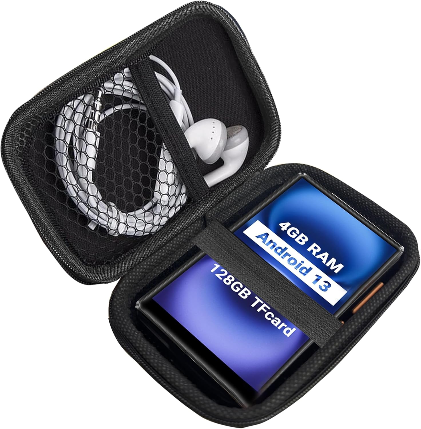 Compatible with MECHEN MP3 Player Case, Lamshaw Durable EVA Carrying Case, Shockproof & Lightweight Protective Cover Compatible for MECHEN X56 5" MP3 Player (Black)