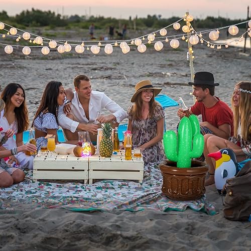 Miniatura 4 de Bencailor Enfriador inflable de cactus de 27.6 x 18 pulgadas, cubo de hielo de cactus, enfriador de bebidas para verano, piscina, fiesta, fiesta,