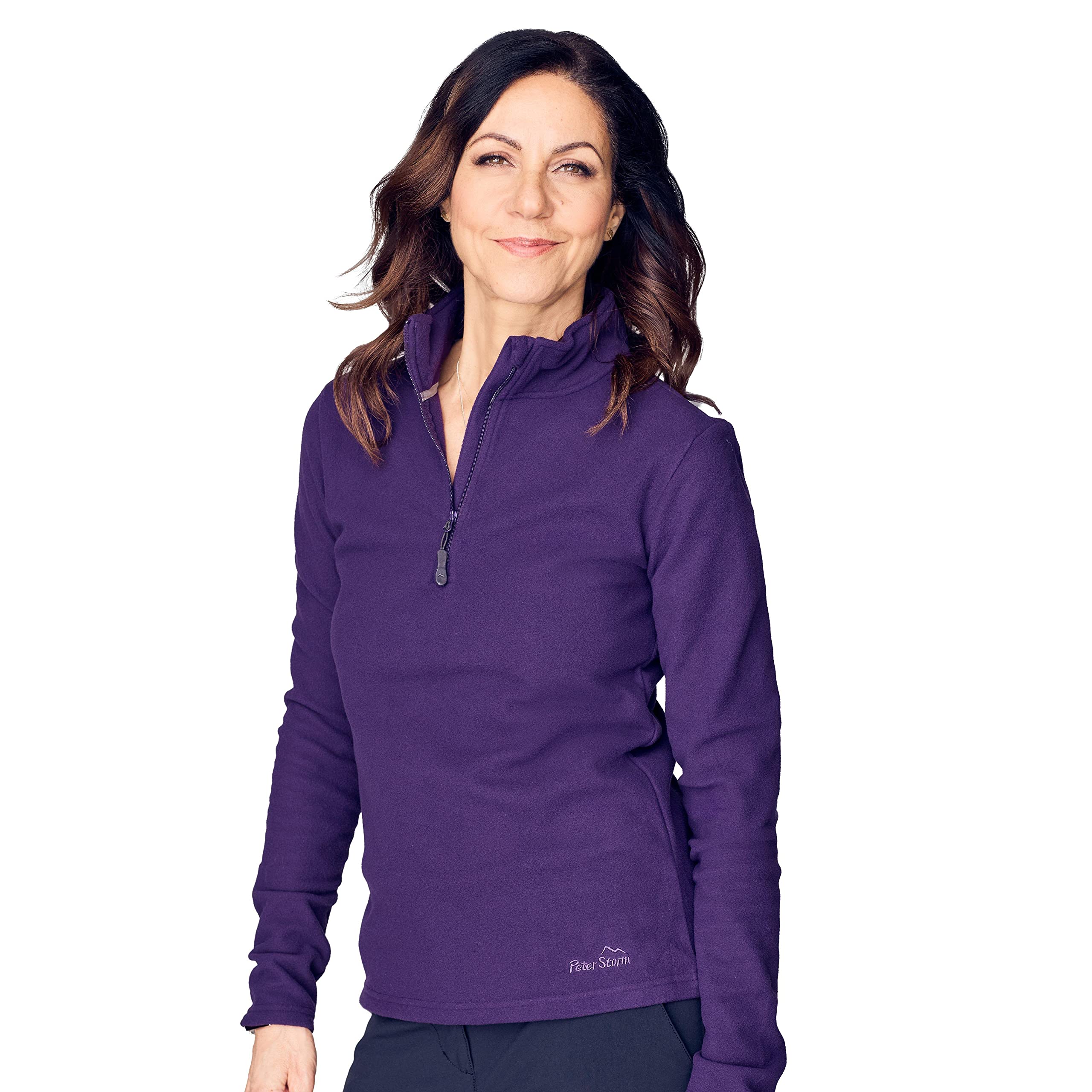 Peter Storm Women's Bracken Half Zip Fleece with Fitted Collar & Hem, Lightweight 60g Brushed Microfleece Midlayer Pullover, Ideal for Walking, Hiking & Outdoor Recreation