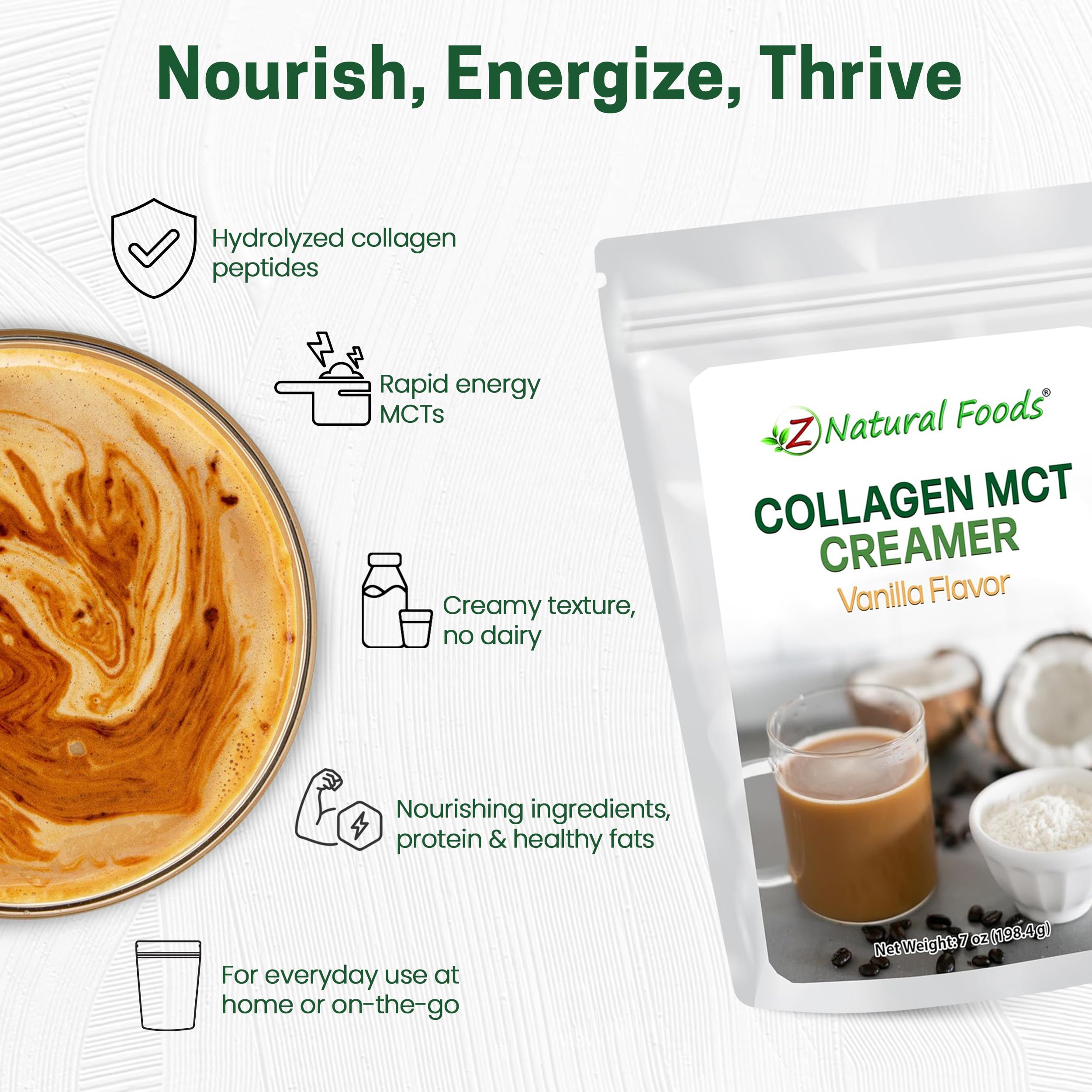 Amazon.com: Z Natural Foods Collagen MCT Oil Creamer - Vanilla