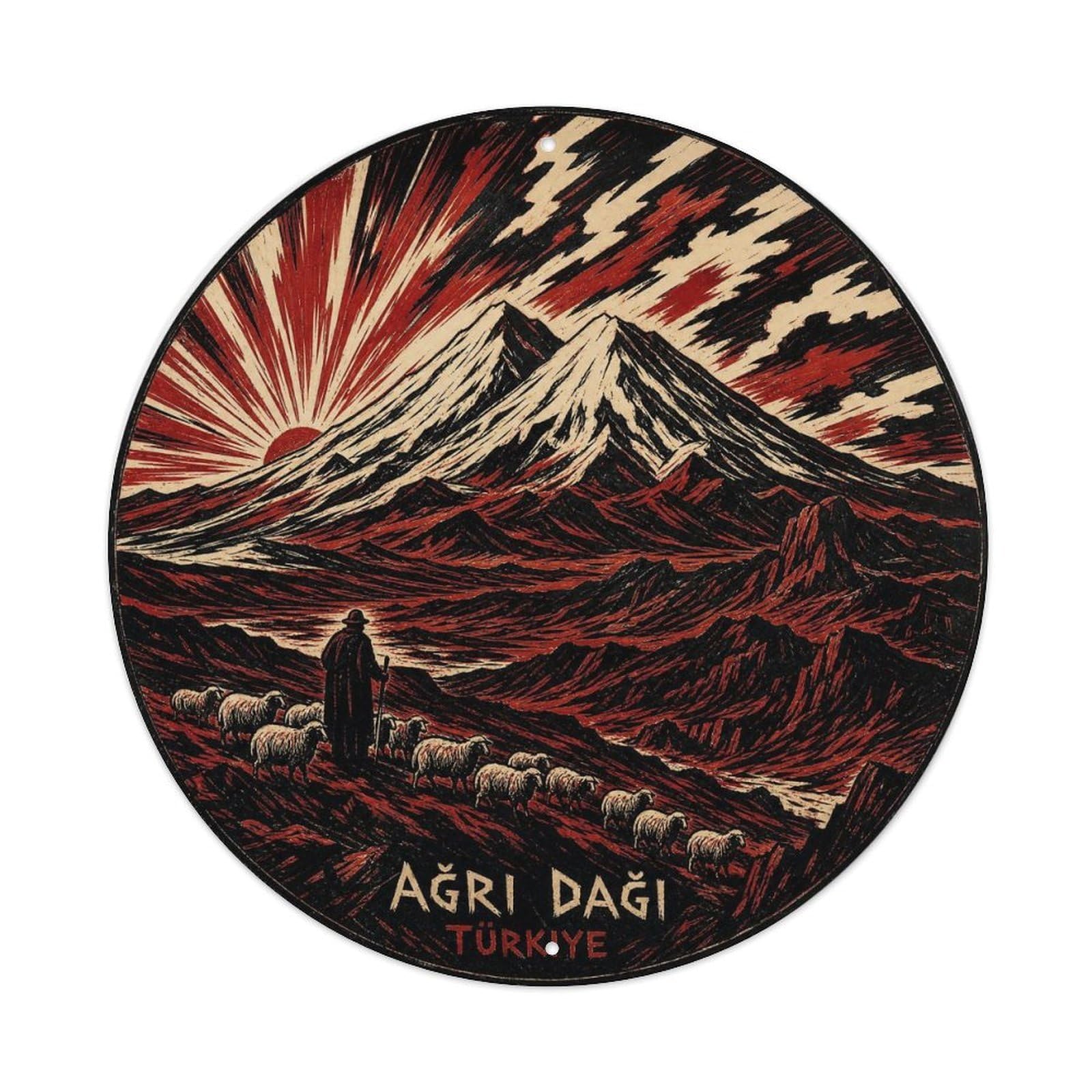 Mount Ararat Turkey Mountain Heritage Expressionist Metal Tin Sign