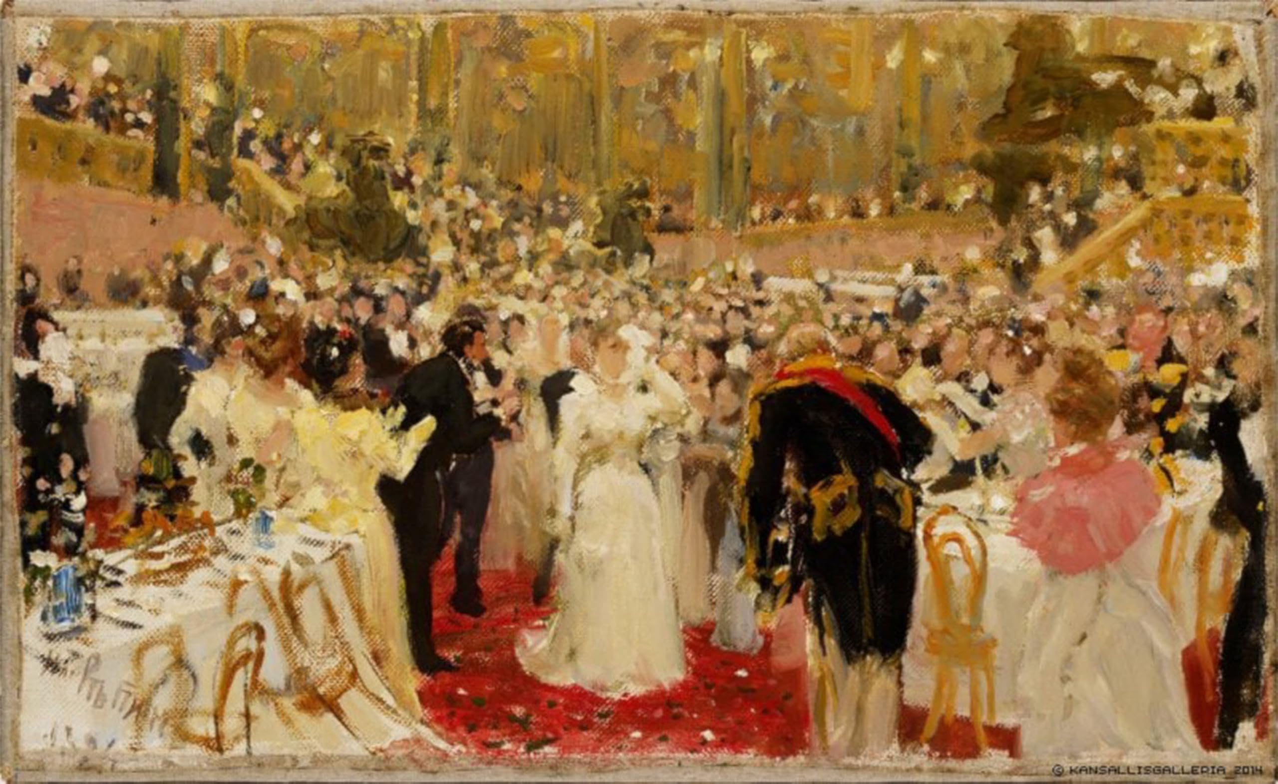 ARTXLXXBN Famous Art Print Poster Vintage Wall Art Party for the Aristocracy by Il'ya Repin Canvas Art Poster for Home Decor 60x90cm