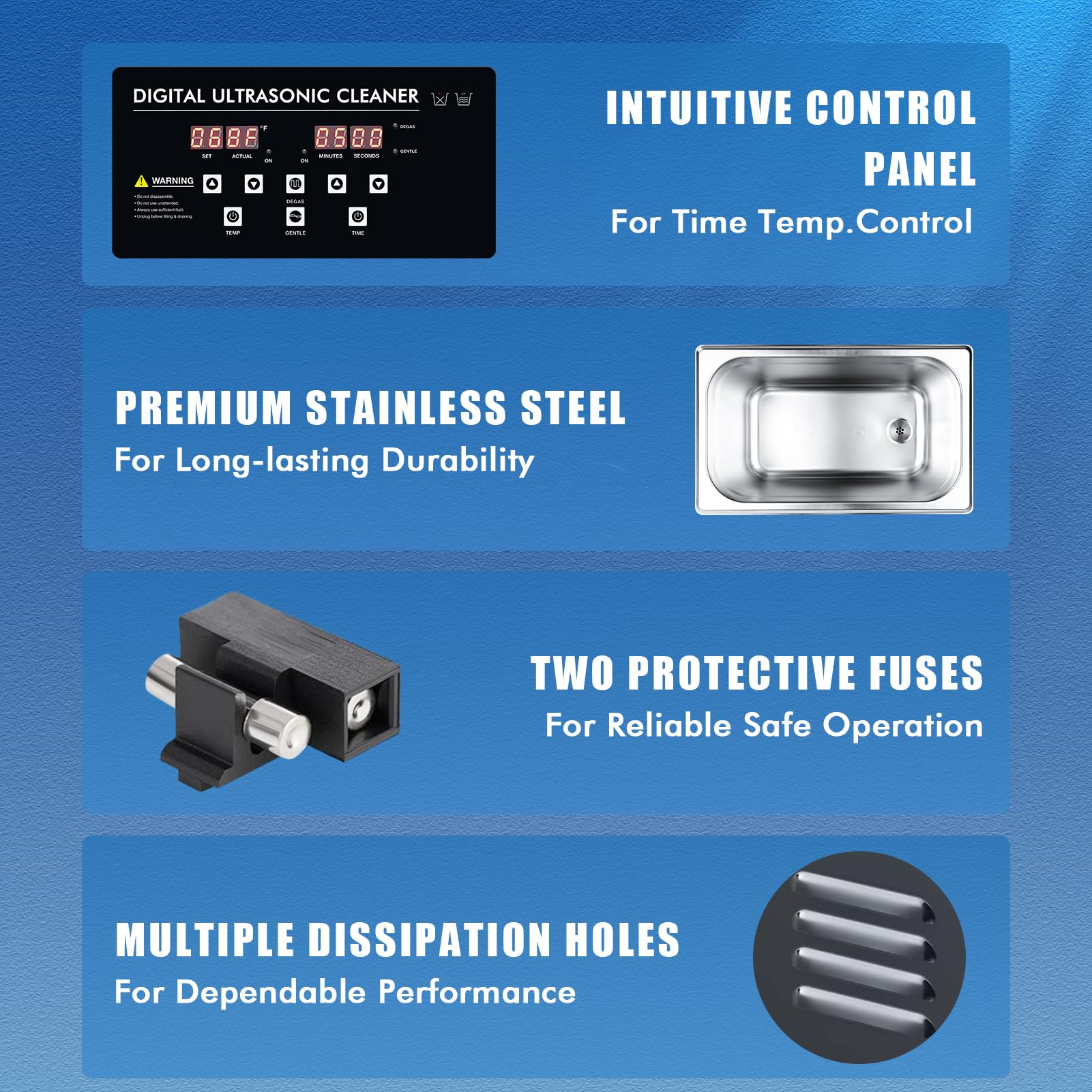 3L Pulitore ad Ultrasuoni con Riscaldamento e Timer, 40KHz 120W Lavatrice ad Ultrasuoni con Cesto & Coperchio, Interno in Acciaio Inox 304, per Attrezzi Pezzi Auto