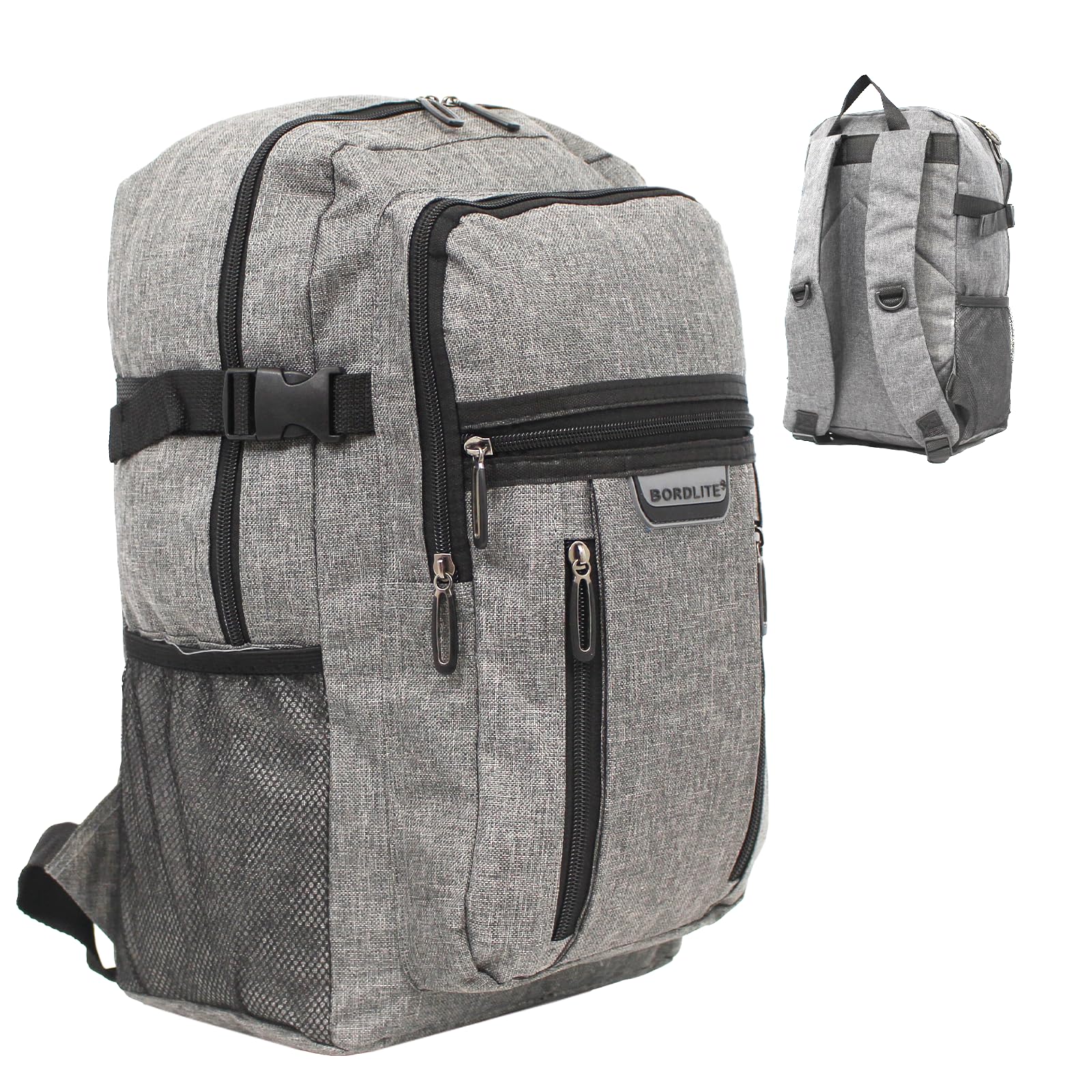 RYANAIR 40x20x25cm Carry On Underseat Cabin Backpack - Airline Approved Travel Rucksack - Approved for EasyJet, Jet2, RyanrAir, Virgin Atlantic, KLM (Grey)